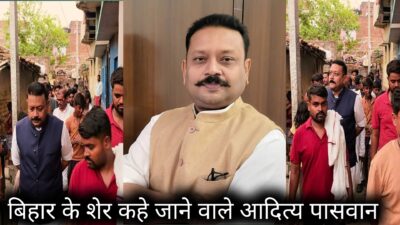पटना में आरक्षण पर प्रेस बयान जारी करते कांग्रेस सेवादल नेता आदित्य पासवान