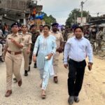 आदापुर में महावीरी झंडा को लेकर पुलिस का फ्लैग मार्च